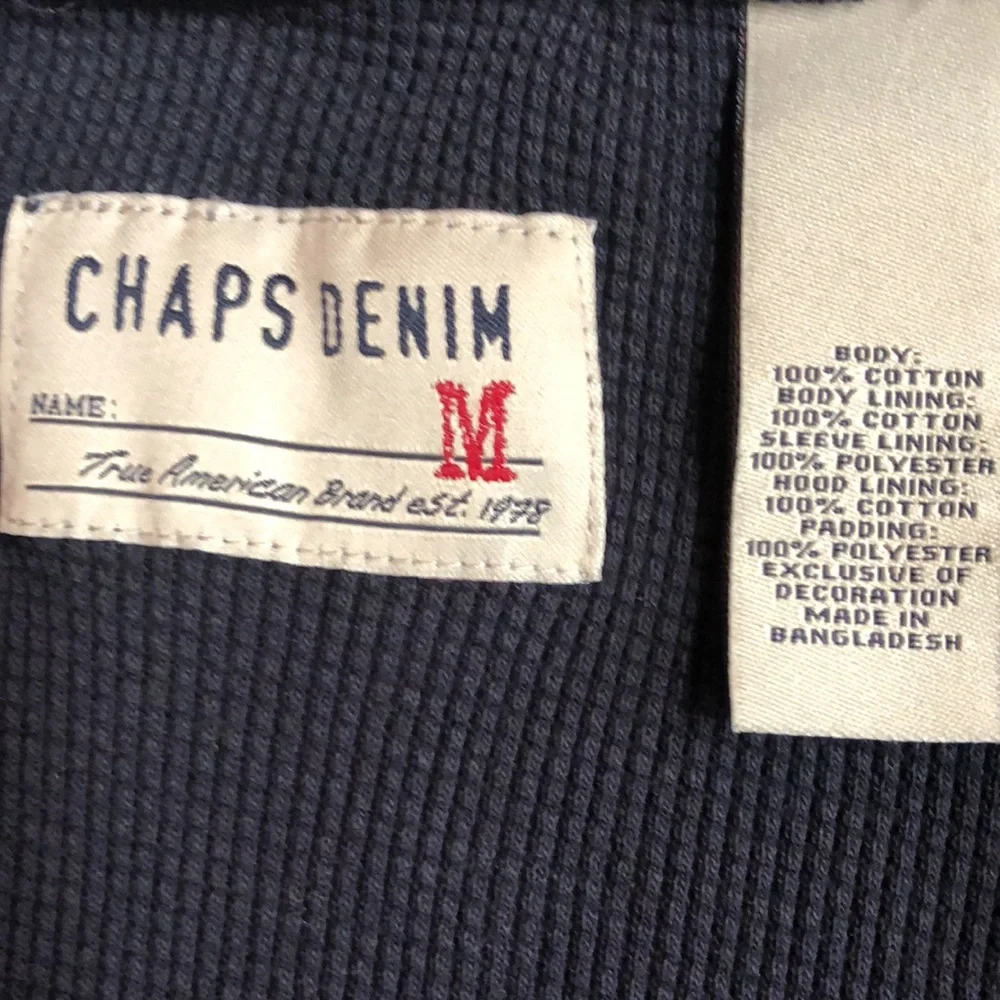 Chaps Denim Man’s 100% Cotton Flannel Plaid Jacket/Hoodie Size M